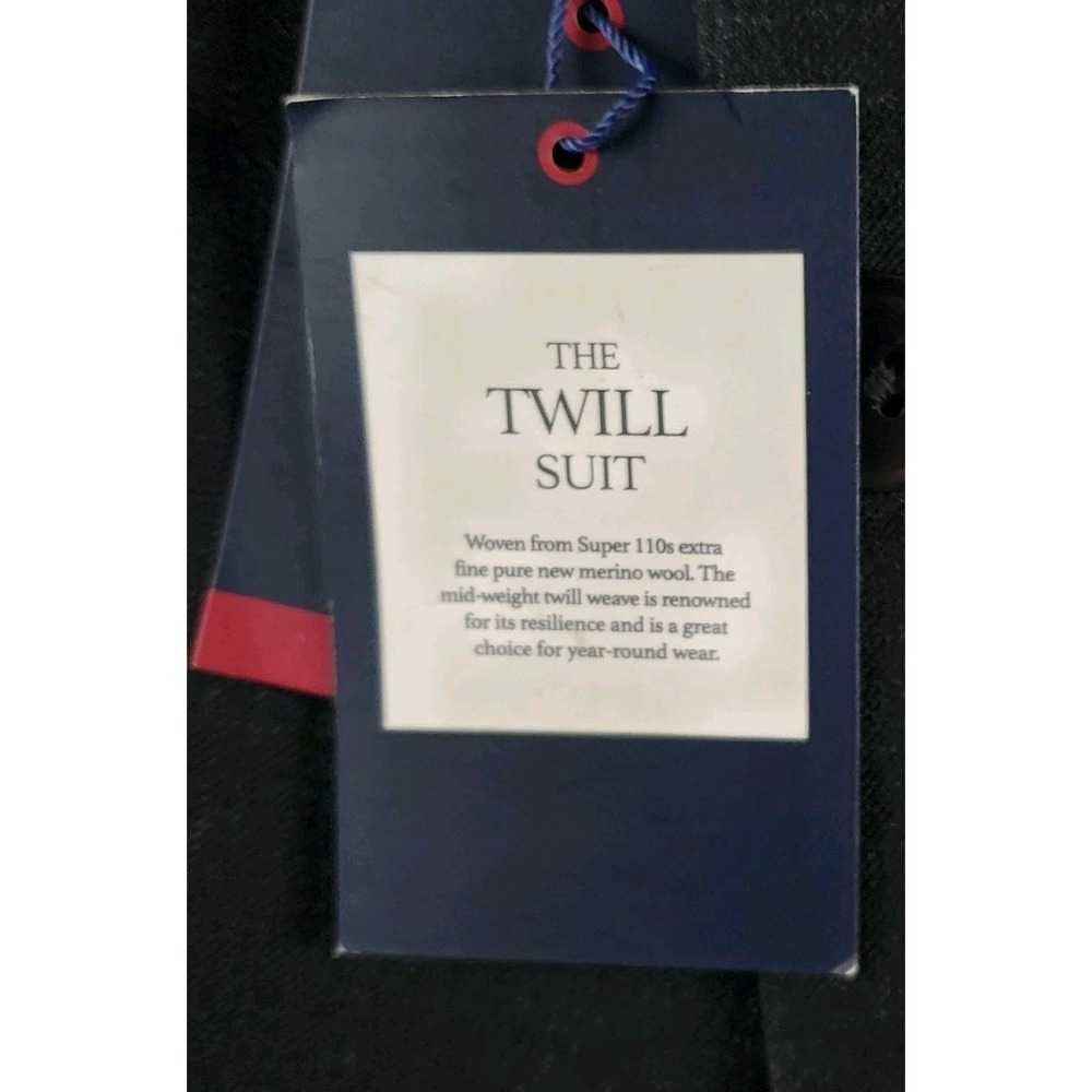 Charles Tyrwhitt Blazer Mens 46 L Charcoal Wool 110s Twill Suit Jacket Business - Picture 9 of 16